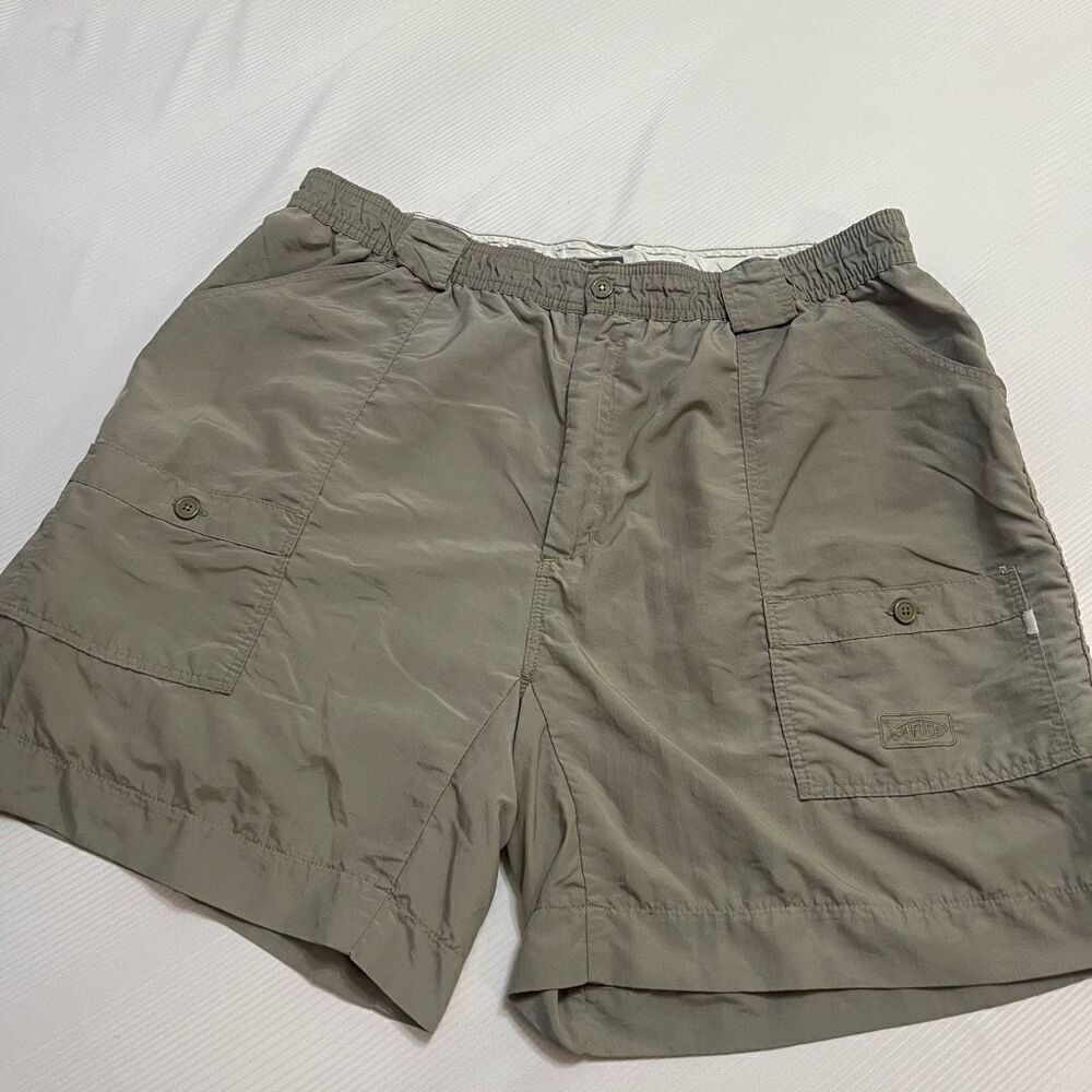 AFTCO Men’s Fish Fishing Dark Olive Vintage Shorts Size 42